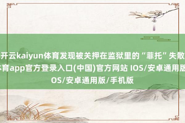 开云kaiyun体育发现被关押在监狱里的“菲托”失散-kai云体育app官方登录入口(中国)官方网站 IOS/安卓通用版/手机版