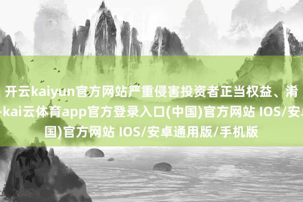 开云kaiyun官方网站严重侵害投资者正当权益、淆乱金融市集纪律-kai云体育app官方登录入口(中国)官方网站 IOS/安卓通用版/手机版