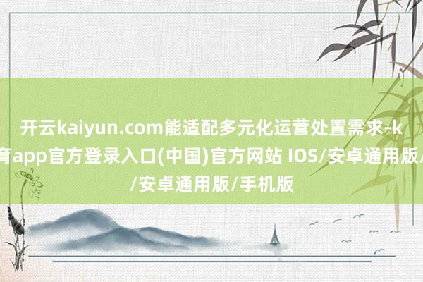 开云kaiyun.com能适配多元化运营处置需求-kai云体育app官方登录入口(中国)官方网站 IOS/安卓通用版/手机版
